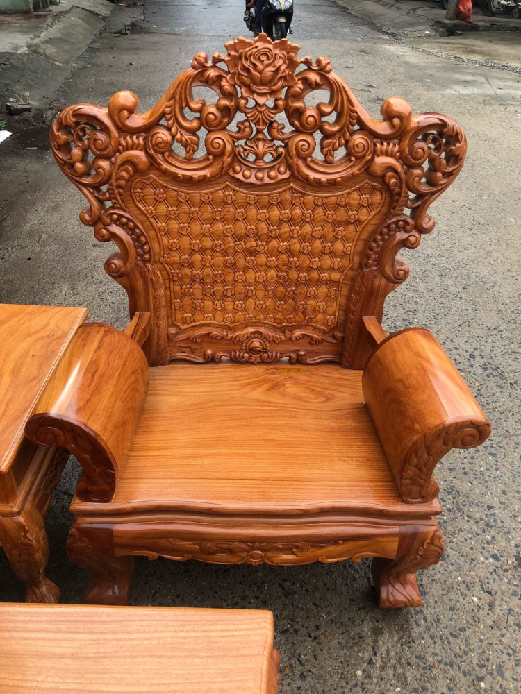Ghế đơn bộ bàn ghế luois hoàng gia gỗ gõ đỏ