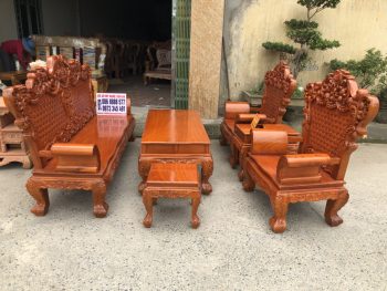 Bộ louis hoàng gia mặt tràn gỗ gõ đỏ hàng đẹp | Đồ gỗ Bảo Lộc
