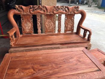 Hàng mộc bộ minh quốc đào cột 12 gỗ hương đá 6 món vân đẹp