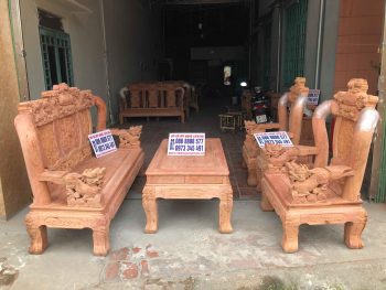 Hàng Mộc Bộ ghế minh nghê đỉnh rồng hương đá đỏ nam phi VIP 6 món tay 12