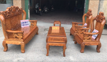 Hoàn Thiện bộ minh quốc nghê đỉnh 6 món cột 12 gỗ lim nam phi