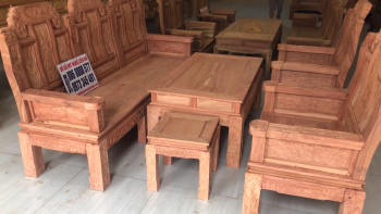 Bộ Như Ý Chương Voi 6 món cột 10 gỗ hương đá