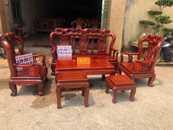 Bộ Quốc Hồng Trĩ 6 món cột 10 gỗ hương đỏ lào