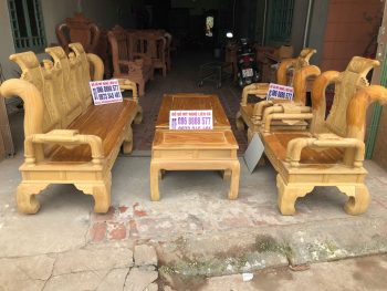 Bộ ghế tần thủy hoàng cột 12 6 món chất liệu được làm từ gỗ cẩm vàng