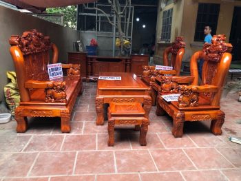 Hoàn Thiện Bộ ghế minh nghê đỉnh rồng cột 12 6 món