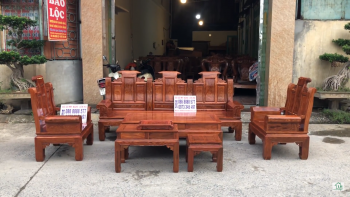 Hoàn thiện bộ ghế Âu Á Hộp 6 món Gỗ Hương Vân VIP