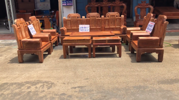 Bộ ghế âu á hộp chương voi gỗ hương vân 10 món vân siêu đẹp