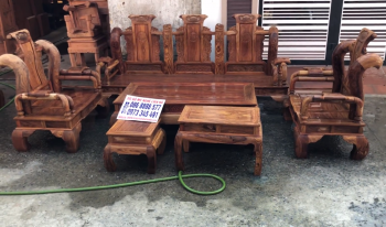 Hai bộ bàn ghế Tần Thuỷ Hoàng lựa vân ĐẸP cột 12