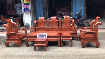 bộ tần thủy hoàng cột 12 gỗ hương vân VIP