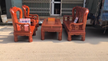 Bộ Minh Quốc Triện cột 12 gỗ hương đá