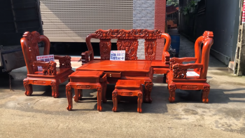 bộ Minh Quốc Voi 6 món cột 12 VIP gỗ hương đá