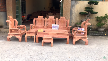 bộ Tần Thuỷ Hoàng Cột 12 gỗ hương đá