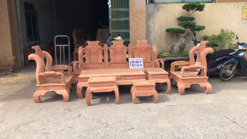 Bộ Tần Thuỷ Hoàng Cột 12 Hàng VIP gỗ hương đá