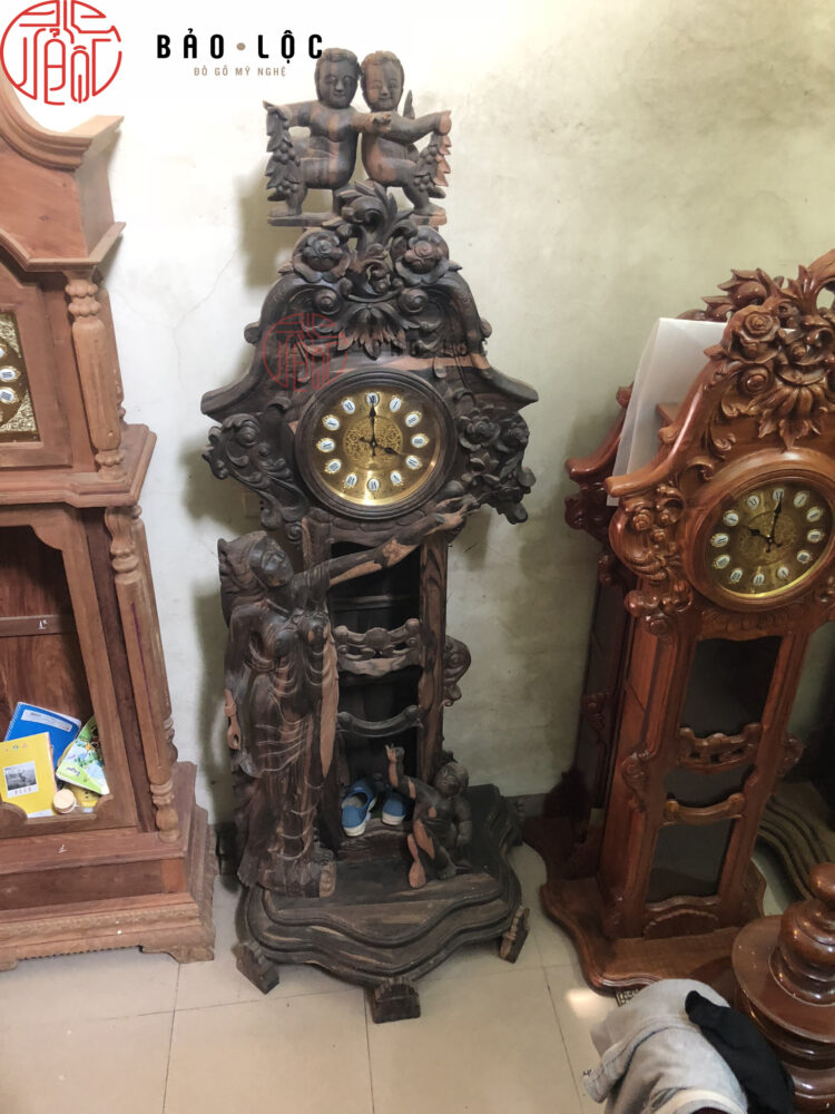 Đồng Hồ Cây mẫu Cô Tiên Gỗ Mun Hoa dong ho cay mau co tien go mun hoa dogobaoloc.vn 3