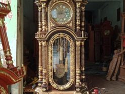 Đồng Hồ Cây Mẫu Tứ Trụ Vát Gỗ Hương Đá - Dát Vàng 18k dong ho cay mau tu tru vat go huong da dat vang 18k dogobaoloc.vn 7