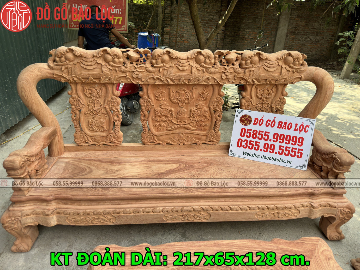 Phần mộc thô của bộ minh quốc voi chiến 10 món tay 12 gỗ hương đá.