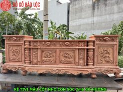 Kệ Tivi Cột Nho Gỗ Hương Đá 2m6 - Hàng Vip - Đục Tay ke tivi cot nho go huong da 2m6 hang vip duc tay dogobaoloc 4 1