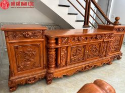 Kệ Tivi Cột Nho Gỗ Hương Đá 2m6 - Hàng Vip - Đục Tay ke tivi cot nho go huong da 2m6 hang vip duc tay dogobaoloc 5