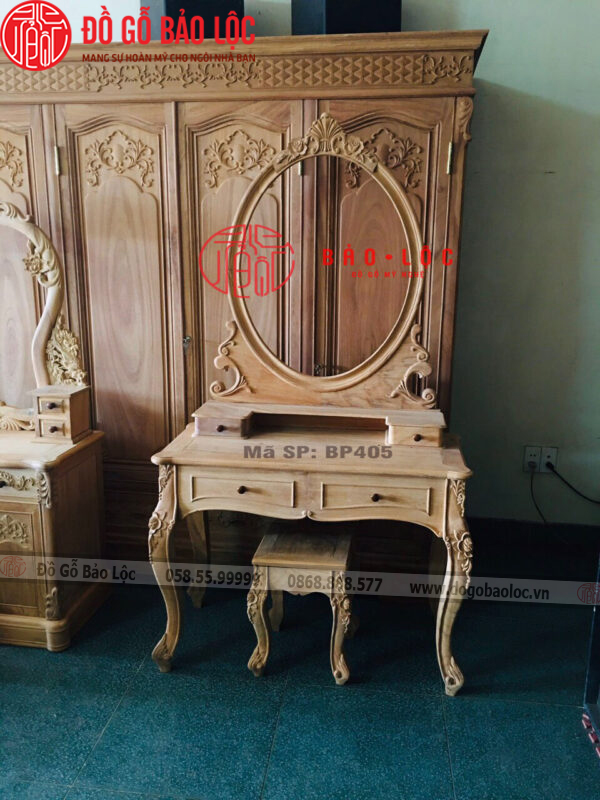 Bàn Phấn Trang Điểm Gỗ Gõ - Mẫu 4