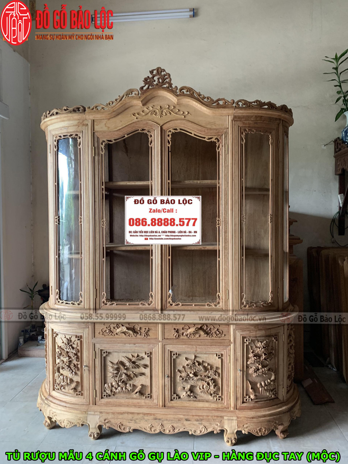 tu ruou mau 4 canh go gu lao 1m97 hang duc tay vip moc dogobaoloc 1 2